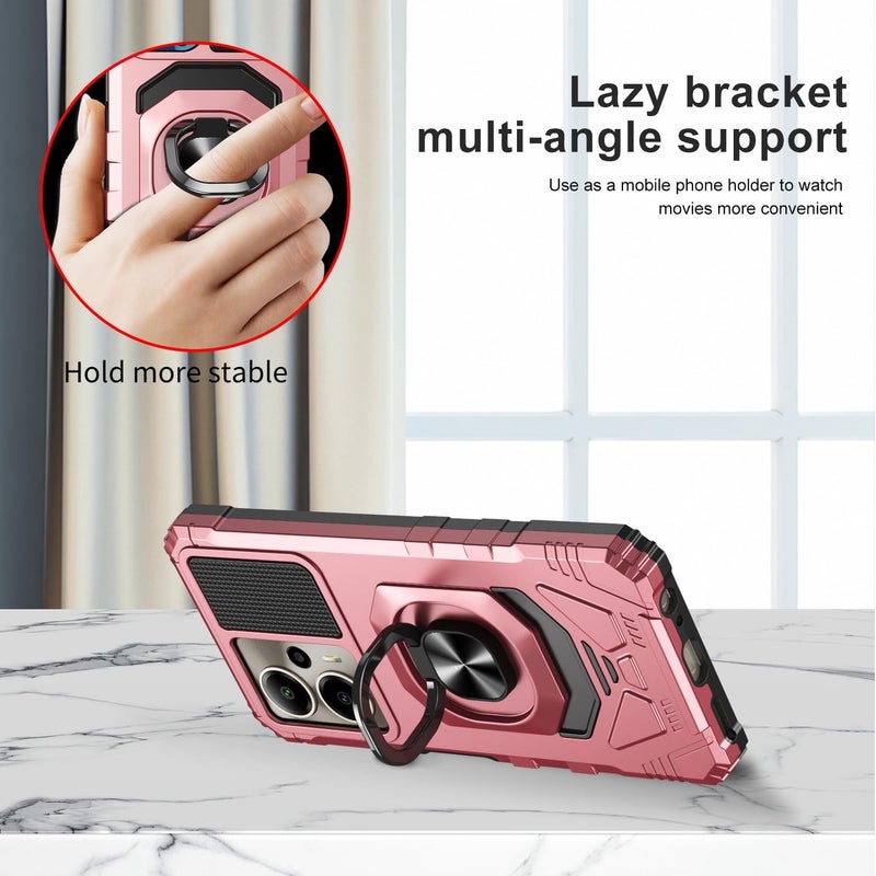 Mocotto for Cricket Outlast 5G 2024 Phone Case AT&T Motivate Pro 5G Case with Tempered Glass Screen Protector,Military Grade Heavy Duty Shockproof Protective Cover,with Ring Kickstand (Rose Gold) - Image 5